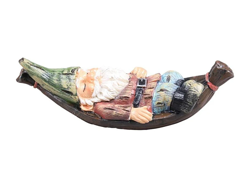 Mini nain de jardin en résine Hamac