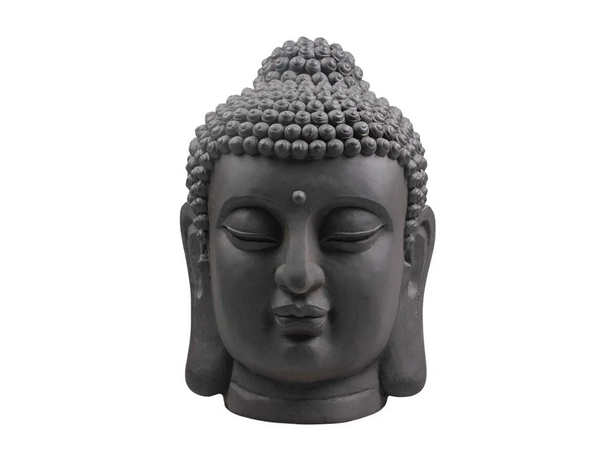 Tête de bouddha en fibres pour jardin 31 x 30 x 42 cm
