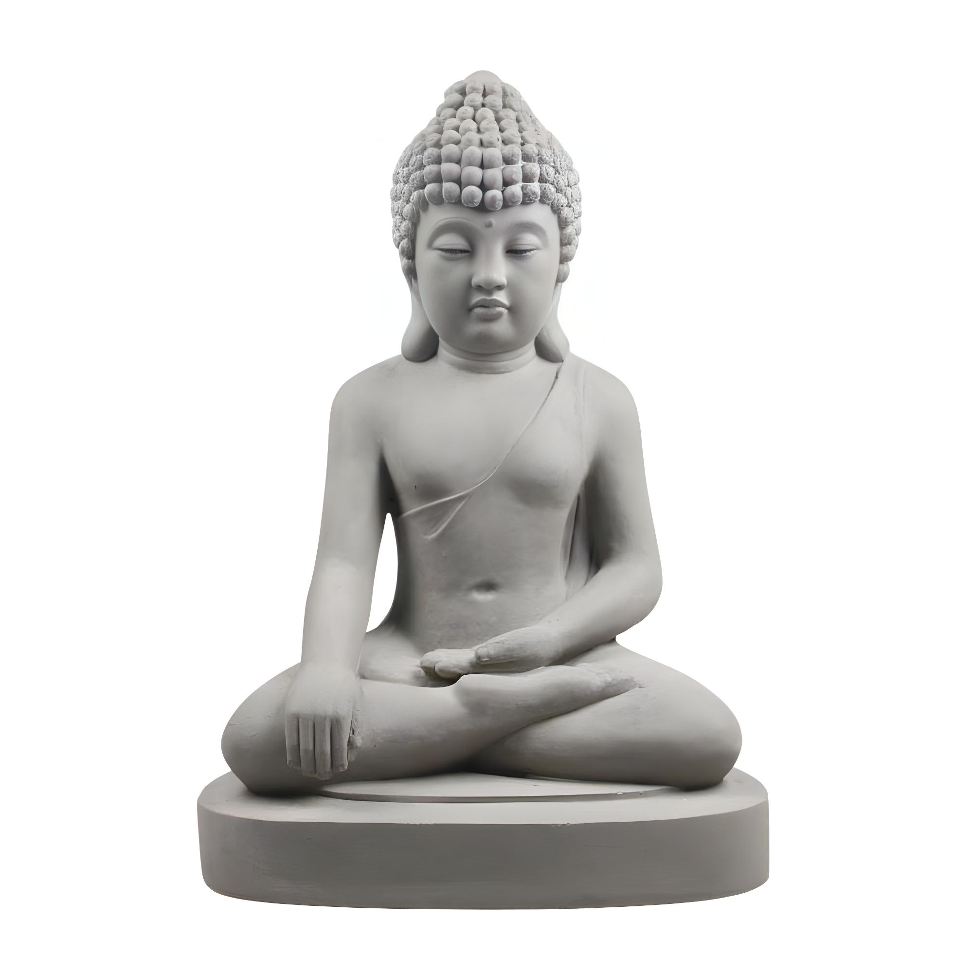 Grand bouddha jardin assis en fibres XL - Hauteur 75 cm