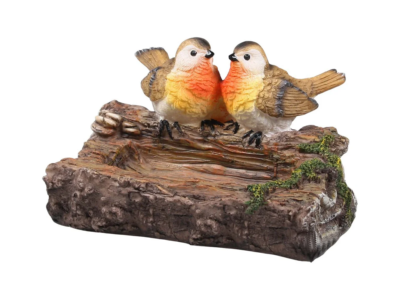 Rouge-gorge en résine sur branche 18 x 13 x 12 cm