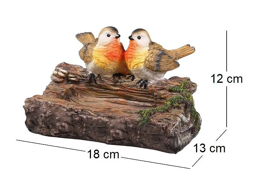 Rouge-gorge en résine sur branche 18 x 13 x 12 cm