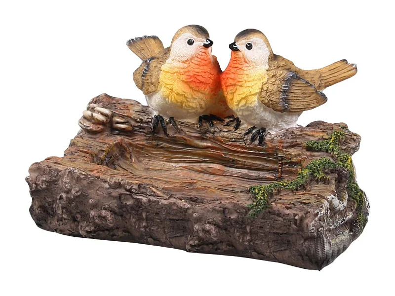 Rouge-gorge en résine sur branche 18 x 13 x 12 cm