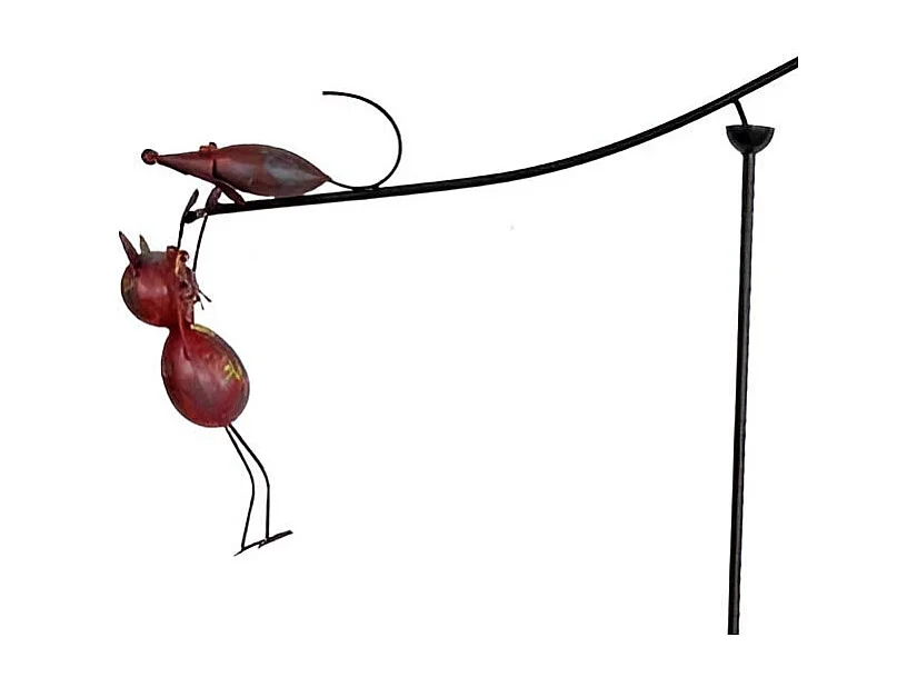 Mobile de jardin en fer 1 chat 1 souris