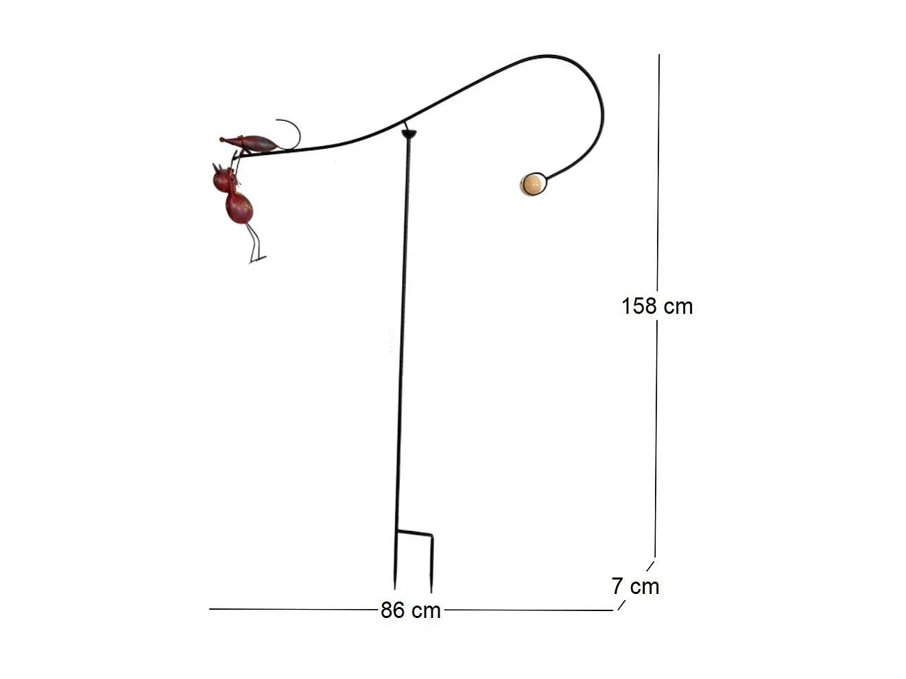 Mobile de jardin en fer 1 chat 1 souris