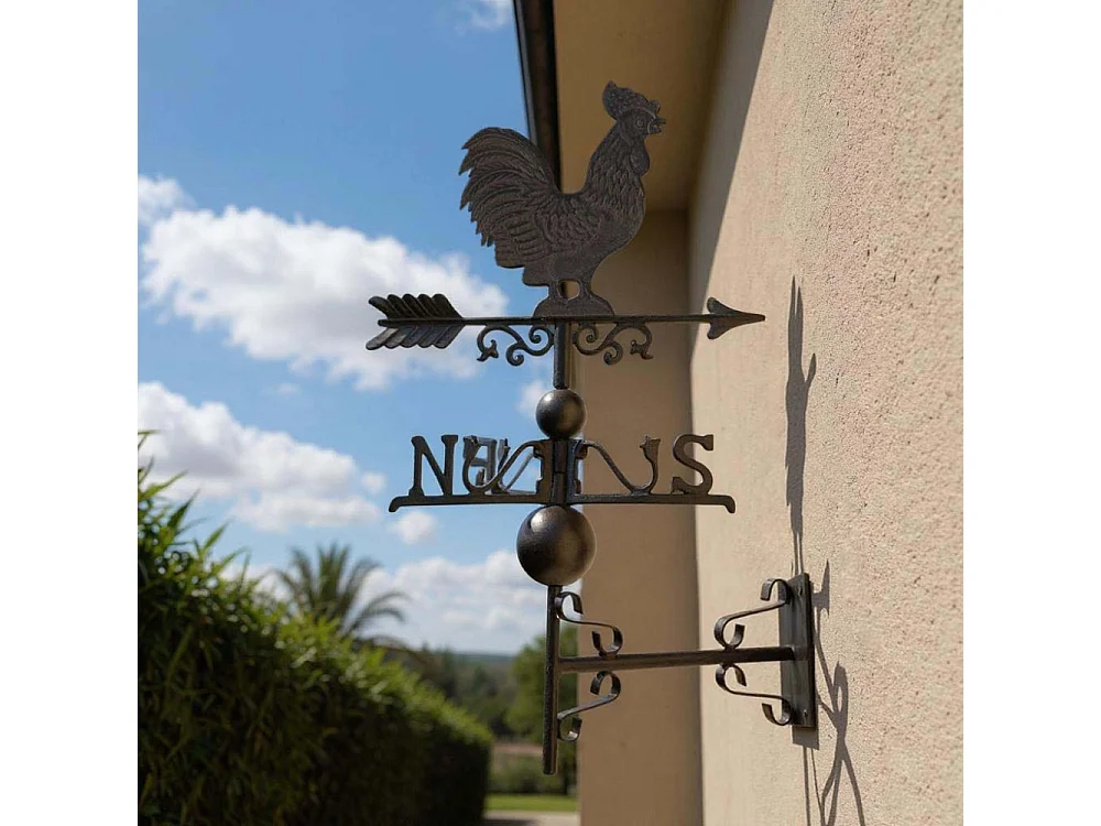 Veleta de gallo de hierro fundido