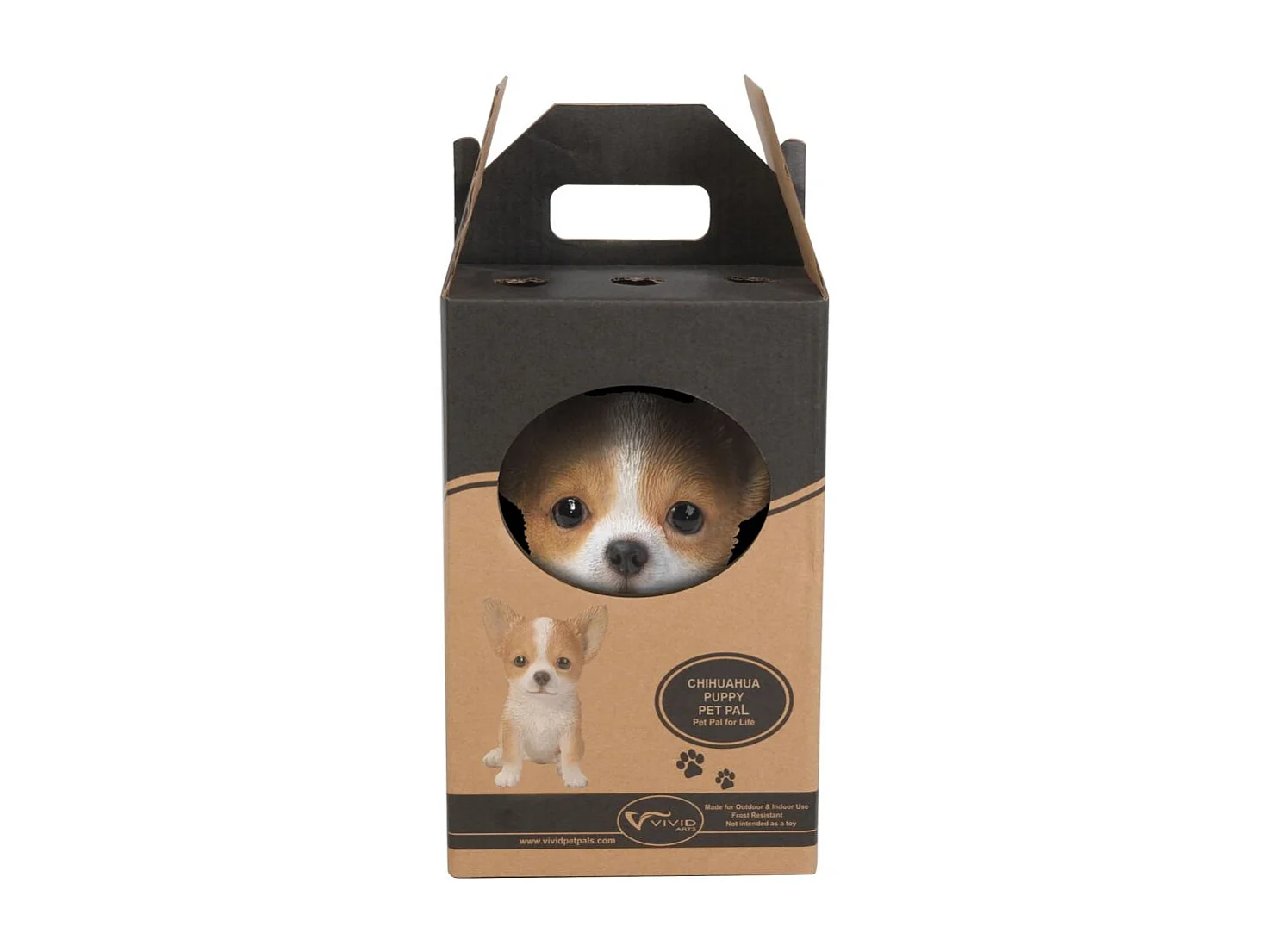 Chiot chihuahua assis en résine 16 cm