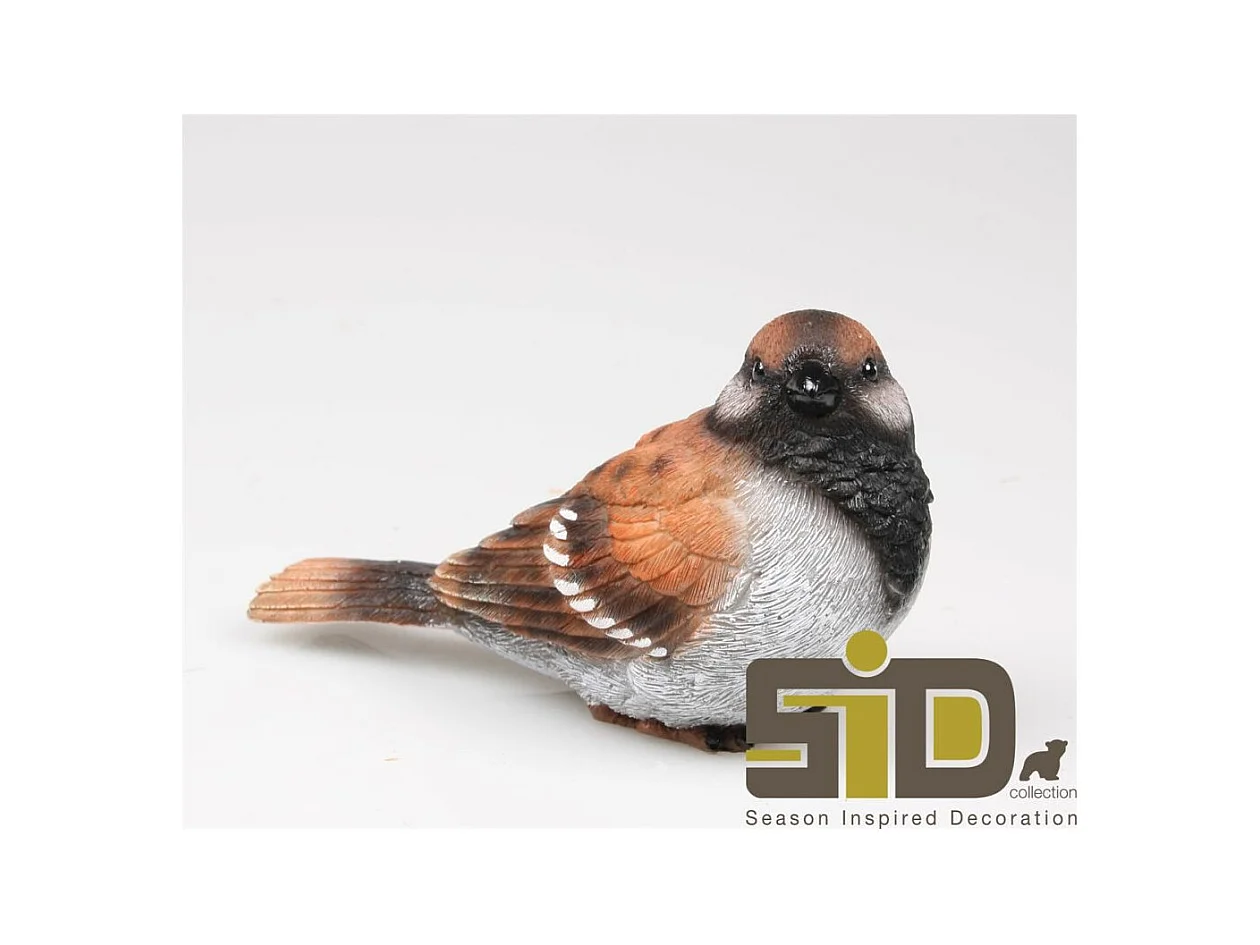 Moineau debout en résine 20 x 10 x 12 cm