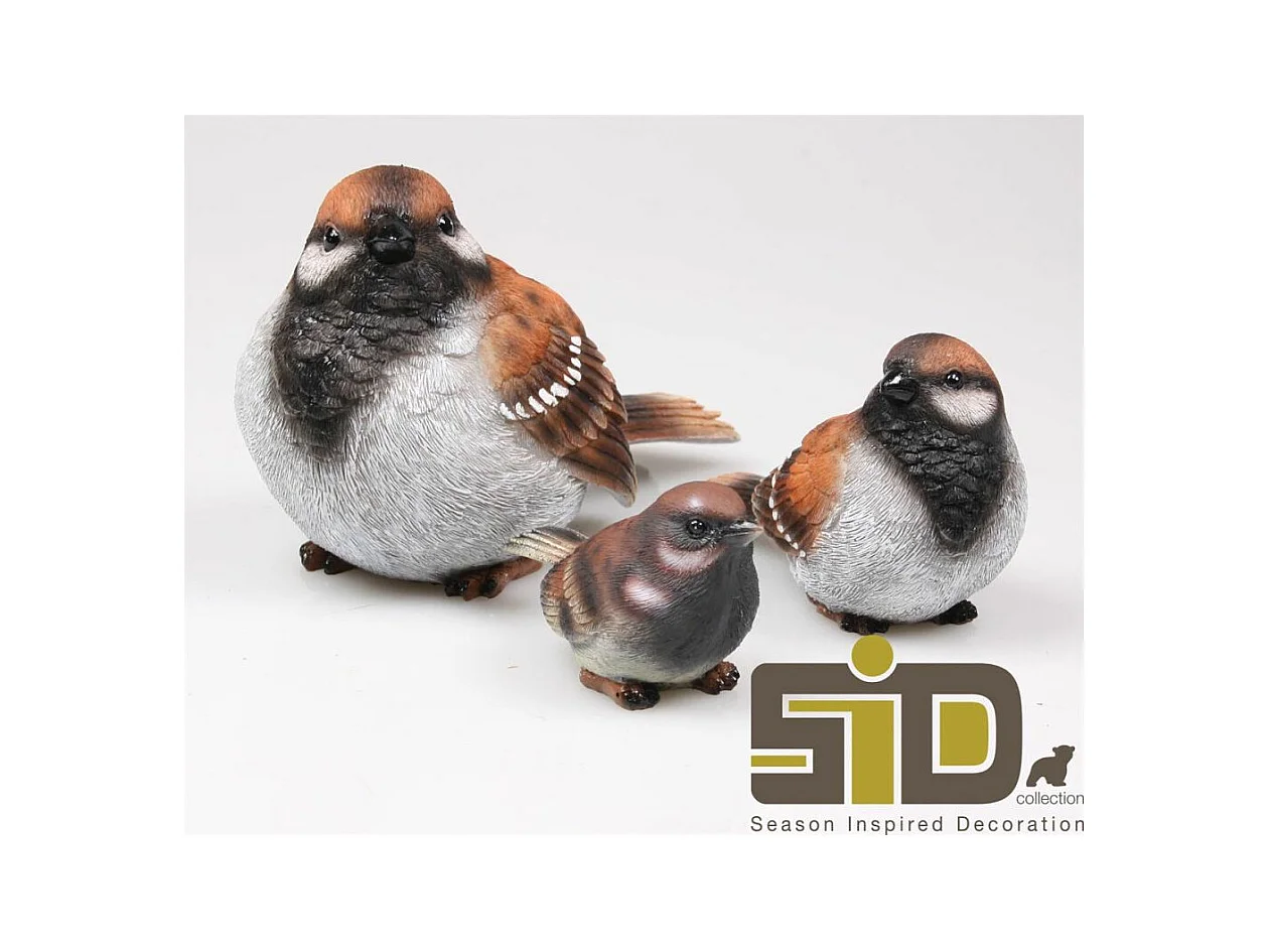 Moineau debout en résine 20 x 10 x 12 cm