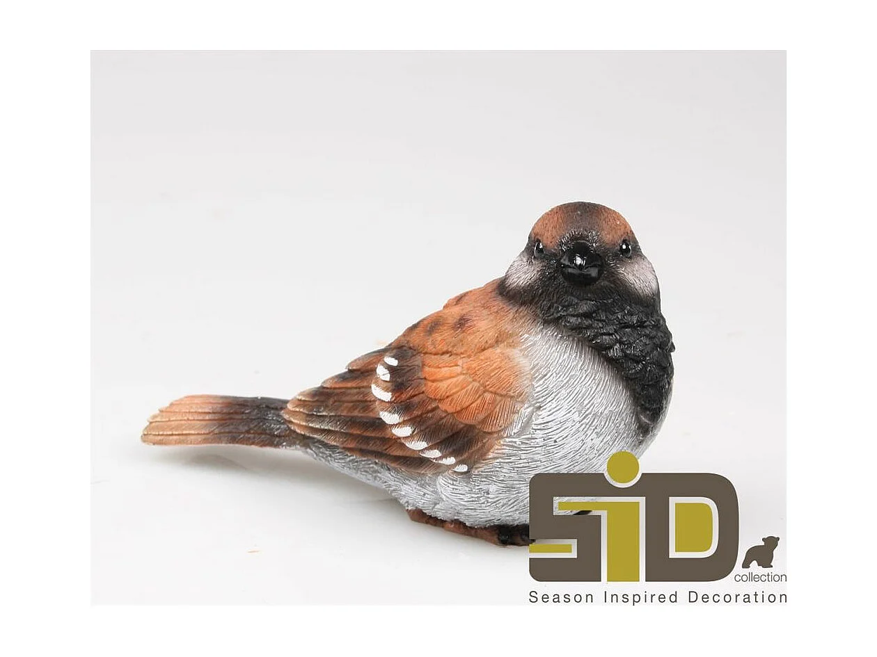 Moineau debout en résine 20 x 10 x 12 cm