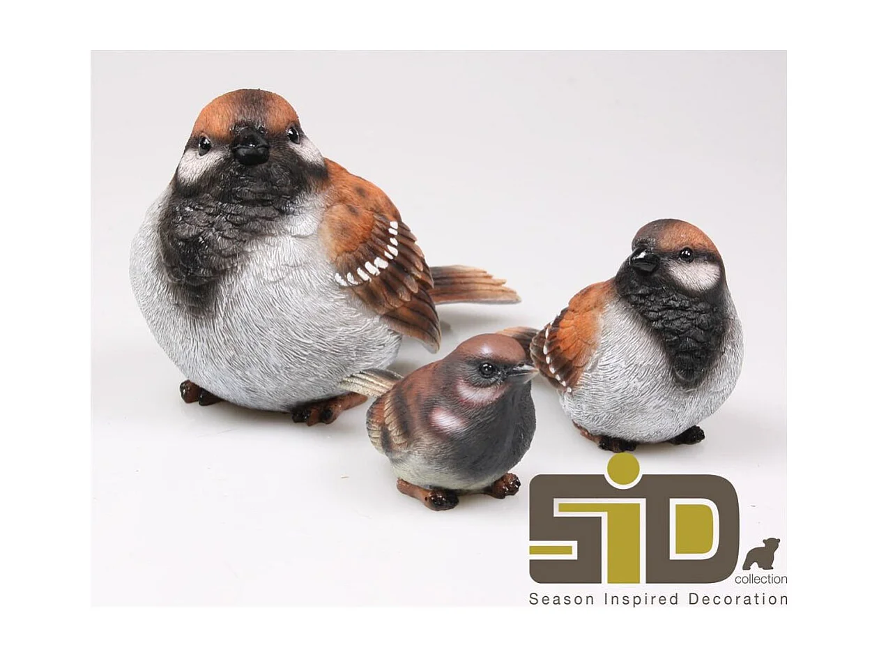 Moineau debout en résine 20 x 10 x 12 cm