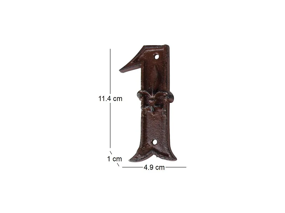 Numéro de maison en fonte Chiffre 1