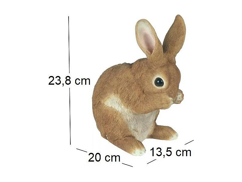 Lapin en résine pattes sur le museau