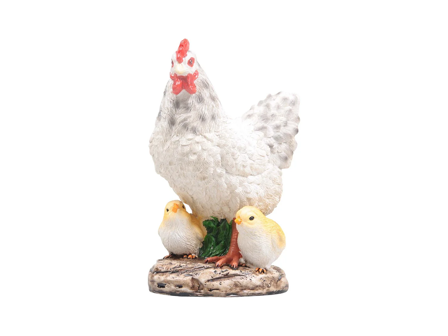 Poule avec poussins en résine 15 x 11 x 20 cm