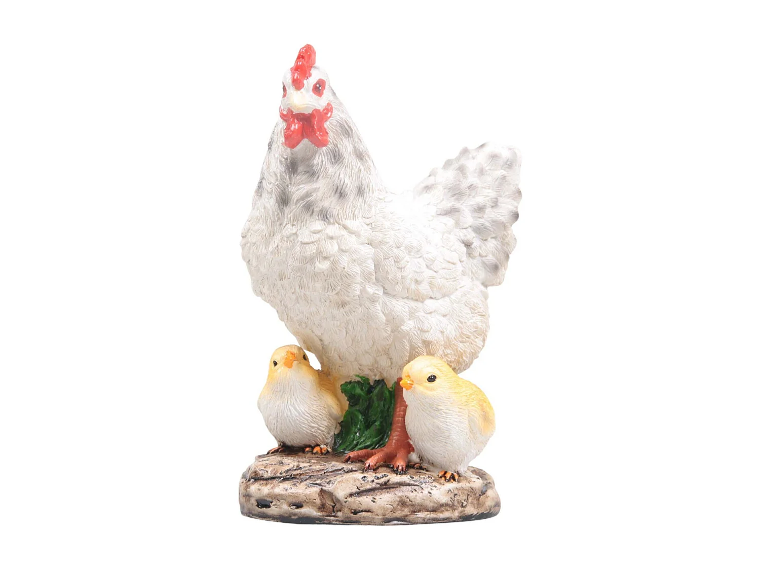 Poule avec poussins en résine 15 x 11 x 20 cm