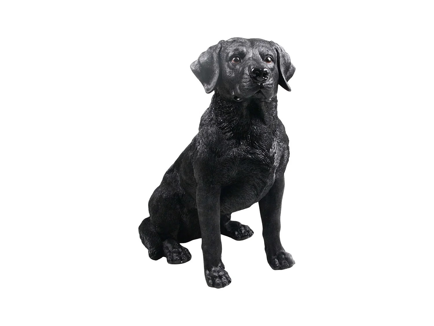 Chien labrador noir en résine Assis
