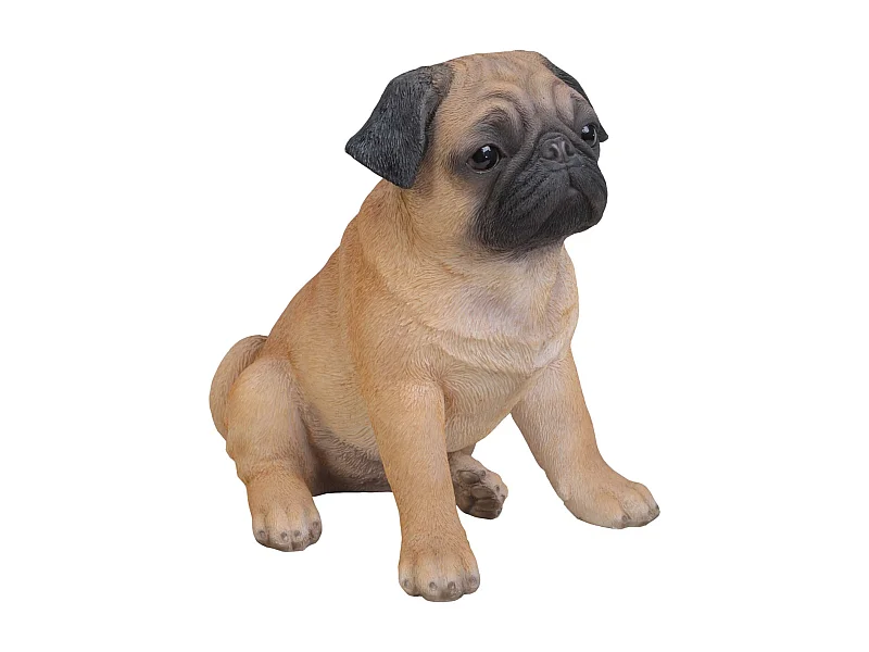 Sitzende Mopsfigur aus Harz 29 cm