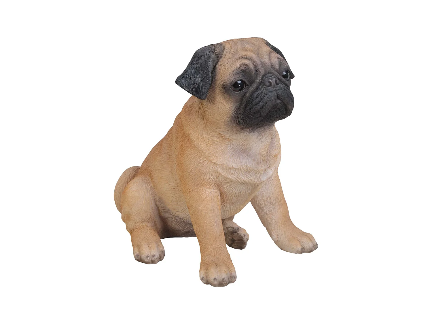 Sitzende Mopsfigur aus Harz 29 cm