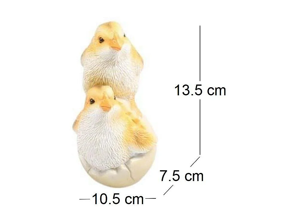 Poussins dans coquille en résine 10.5 x 7.5 x 13.5 cm