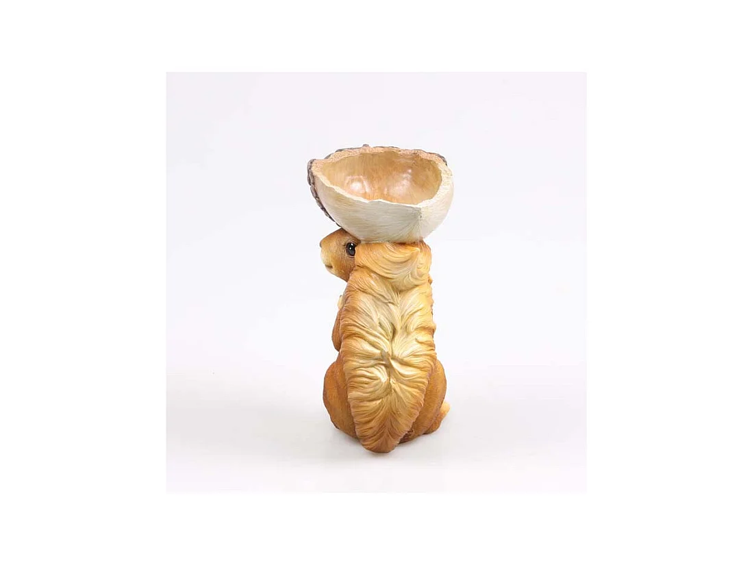 Ecureuil en résine avec bol sur la tête