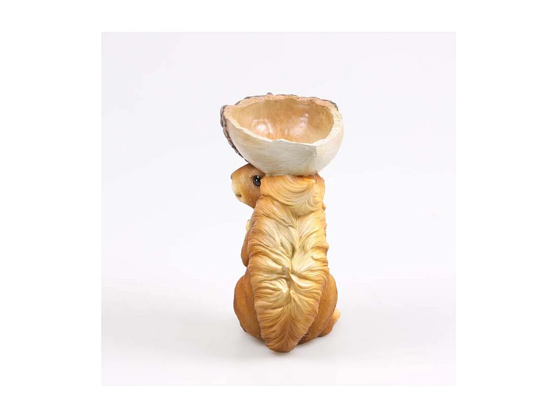 Ecureuil en résine avec bol sur la tête