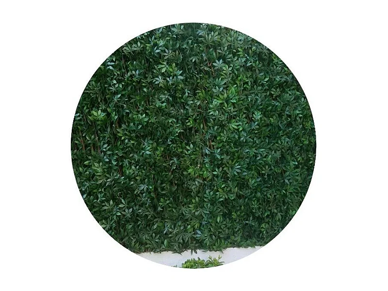 Enrejado de madera de sauce y hojas artificiales de enredadera de Virginia