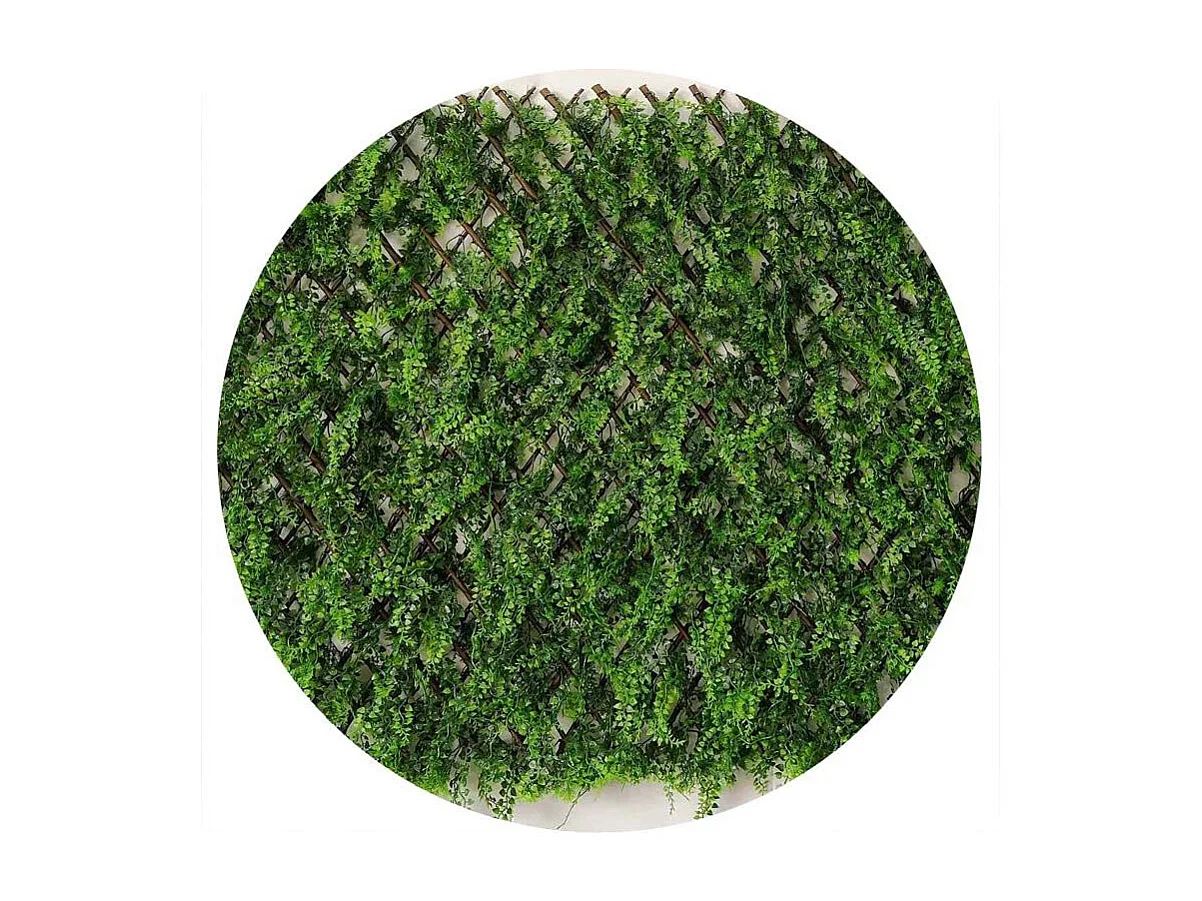 Treillis en bois de saule et feuilles de fougère artificielles