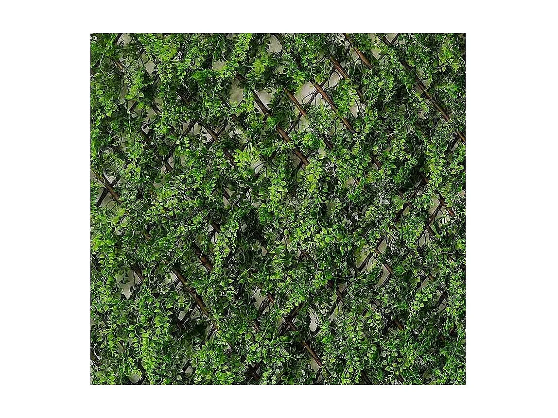 Treillis en bois de saule et feuilles de fougère artificielles