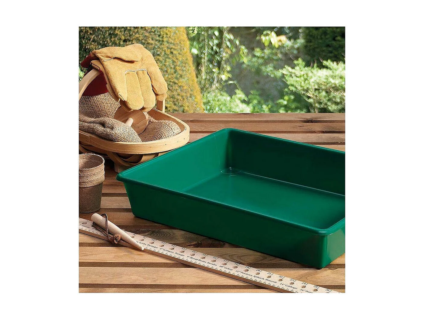 Plateau de jardin en polypropylène vert 53 x 40 x 9,5 cm