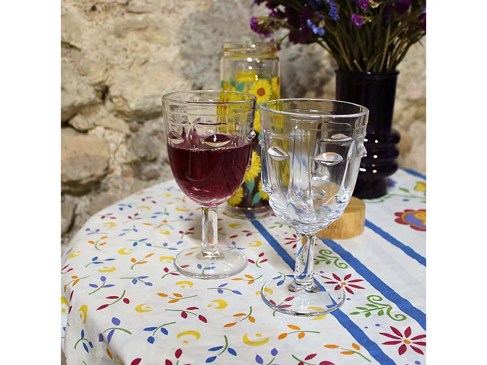 Verre à pied Visage transparent 8 x 16.5 cm Lot de 6
