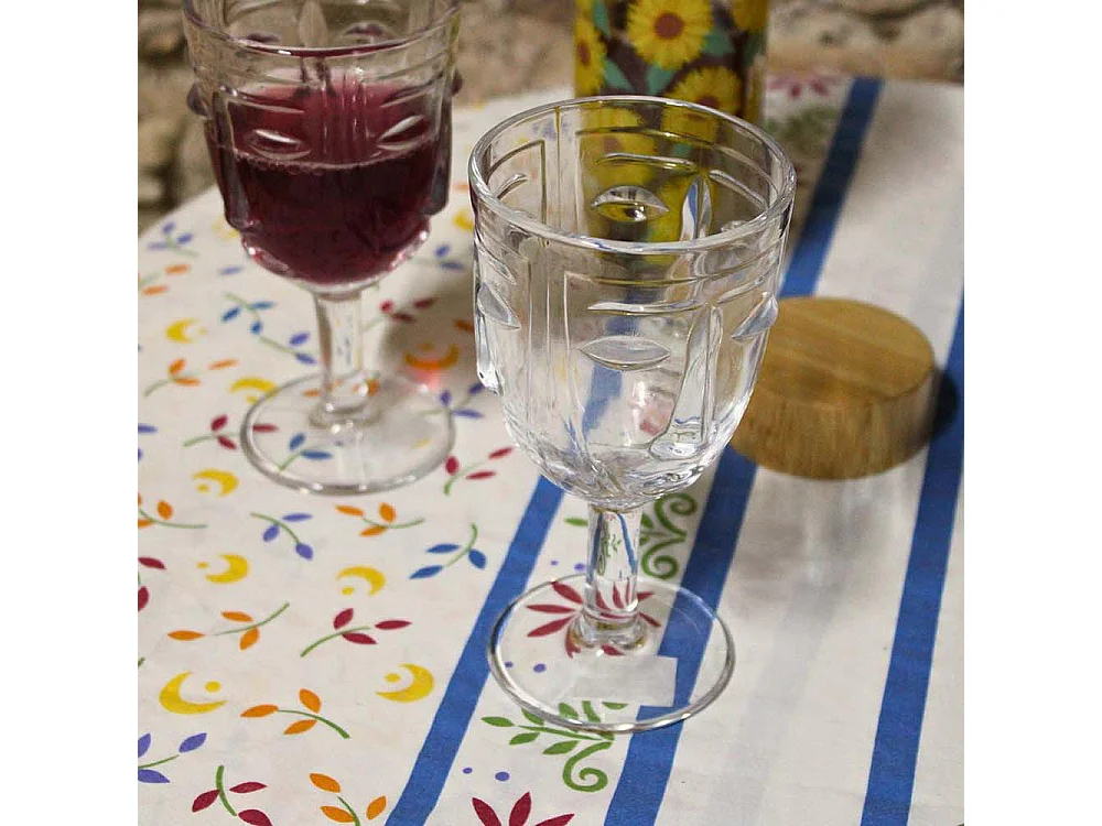 Verre à pied Visage transparent 8 x 16.5 cm Lot de 6