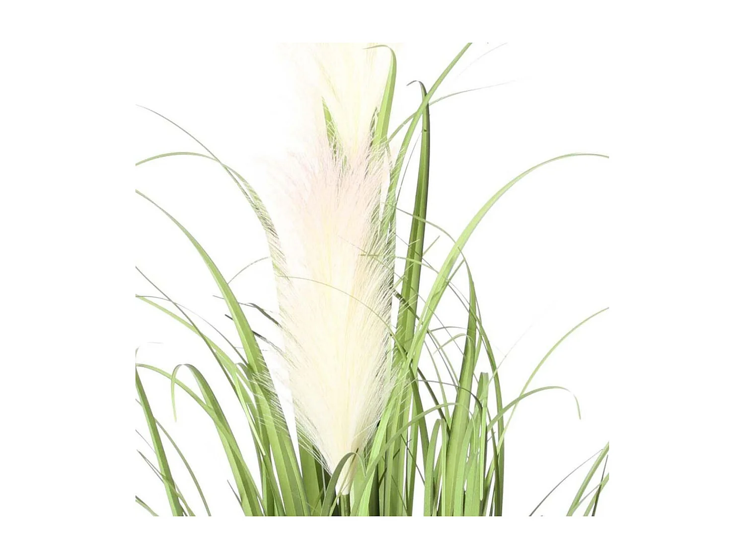 Graminées et plumeaux artificiels pot en corde hauteur 80 cm