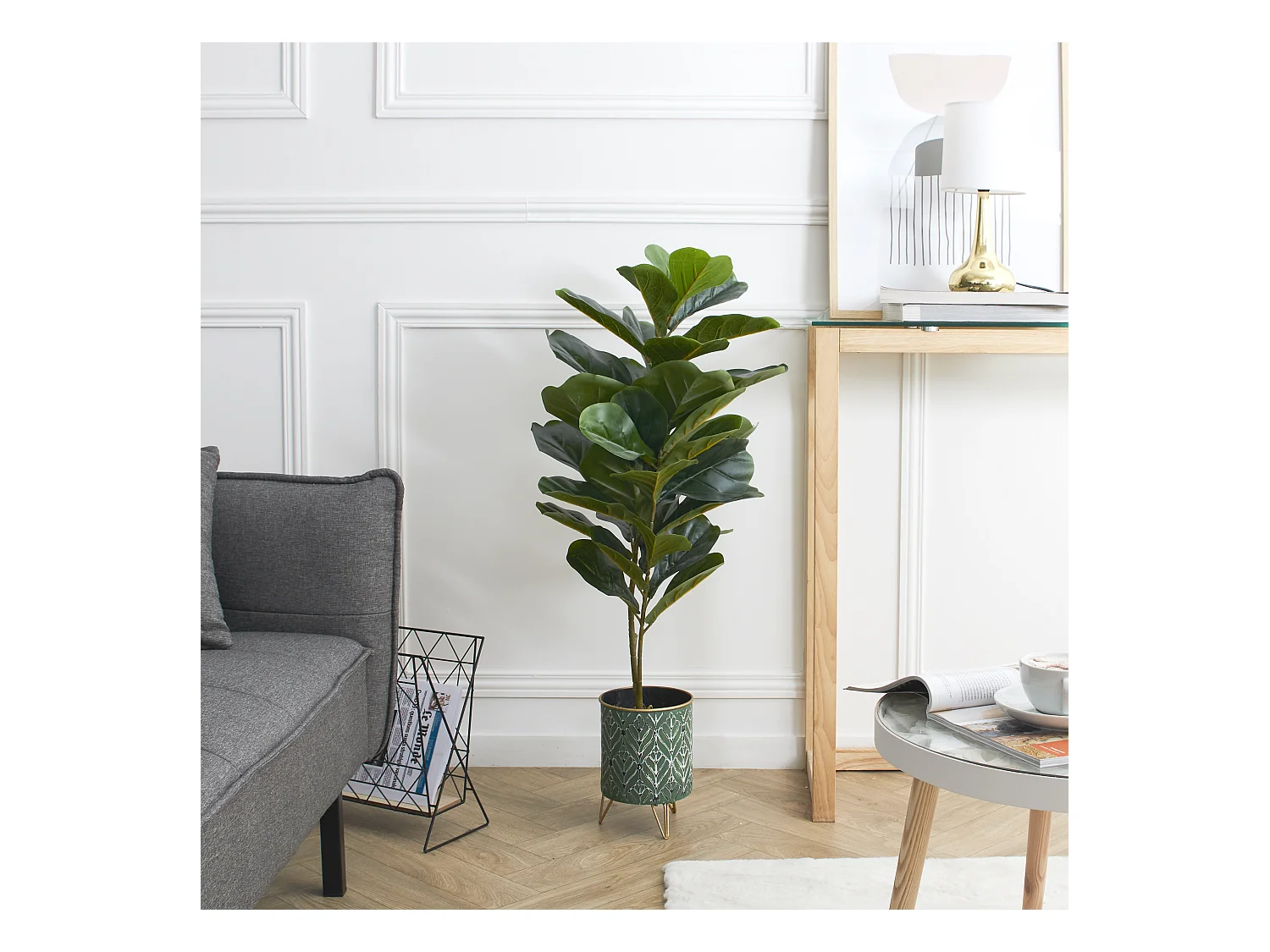 Plante Verte Artificielle En Pot 90cm Vert