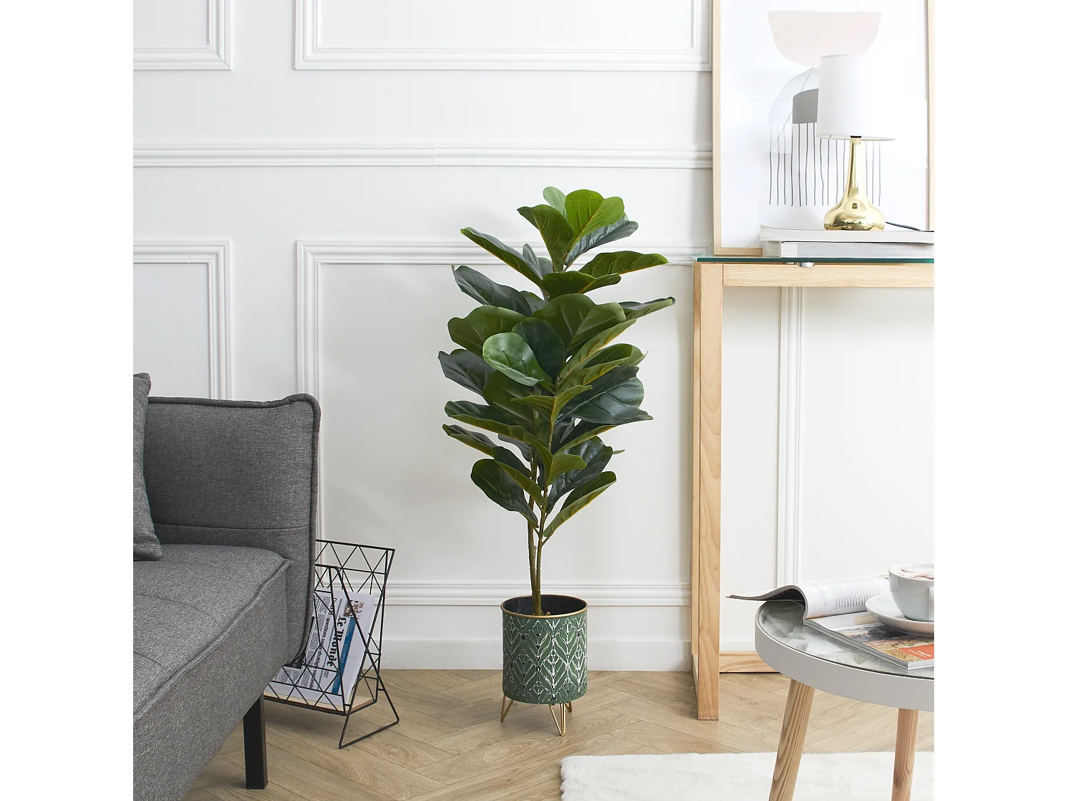 Plante Verte Artificielle En Pot 90cm Vert