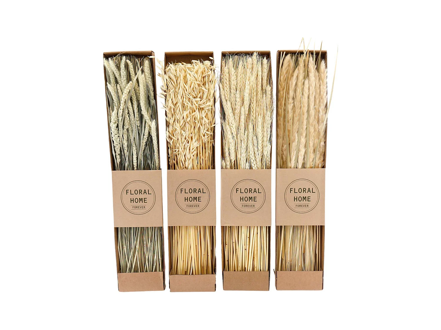 Fleurs séchées naturelles 60 cm Floral (Lot de 4)