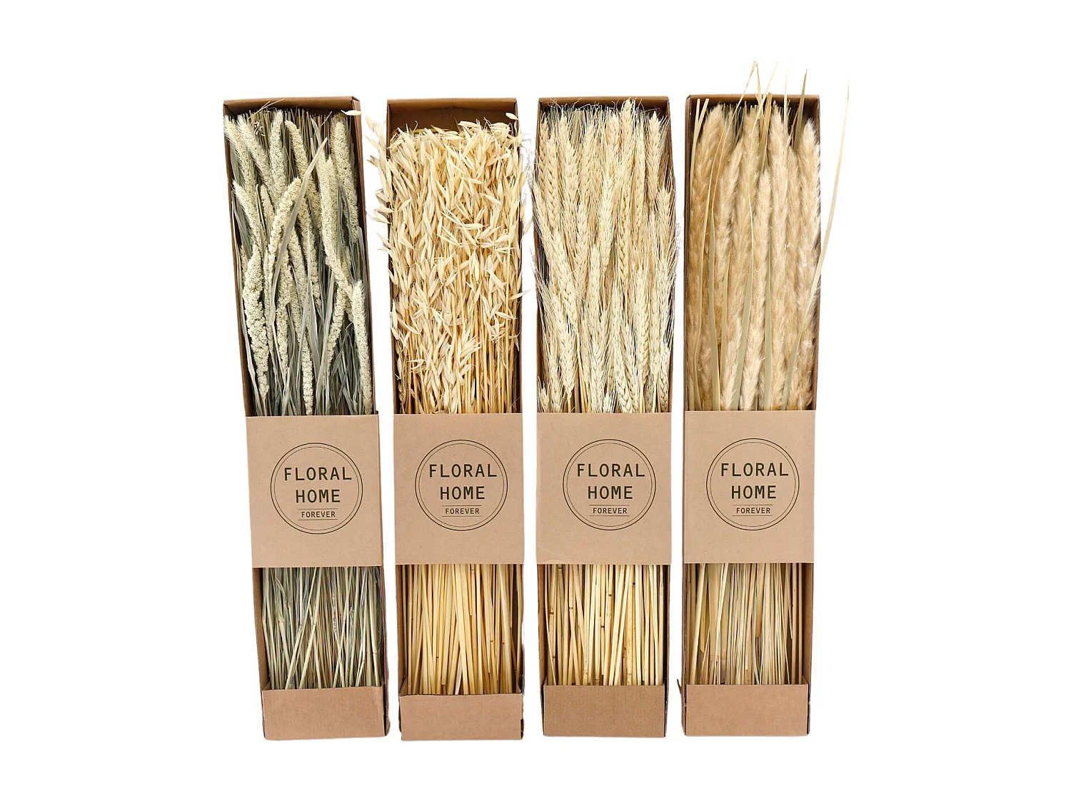 Fleurs séchées naturelles 60 cm Floral (Lot de 4)