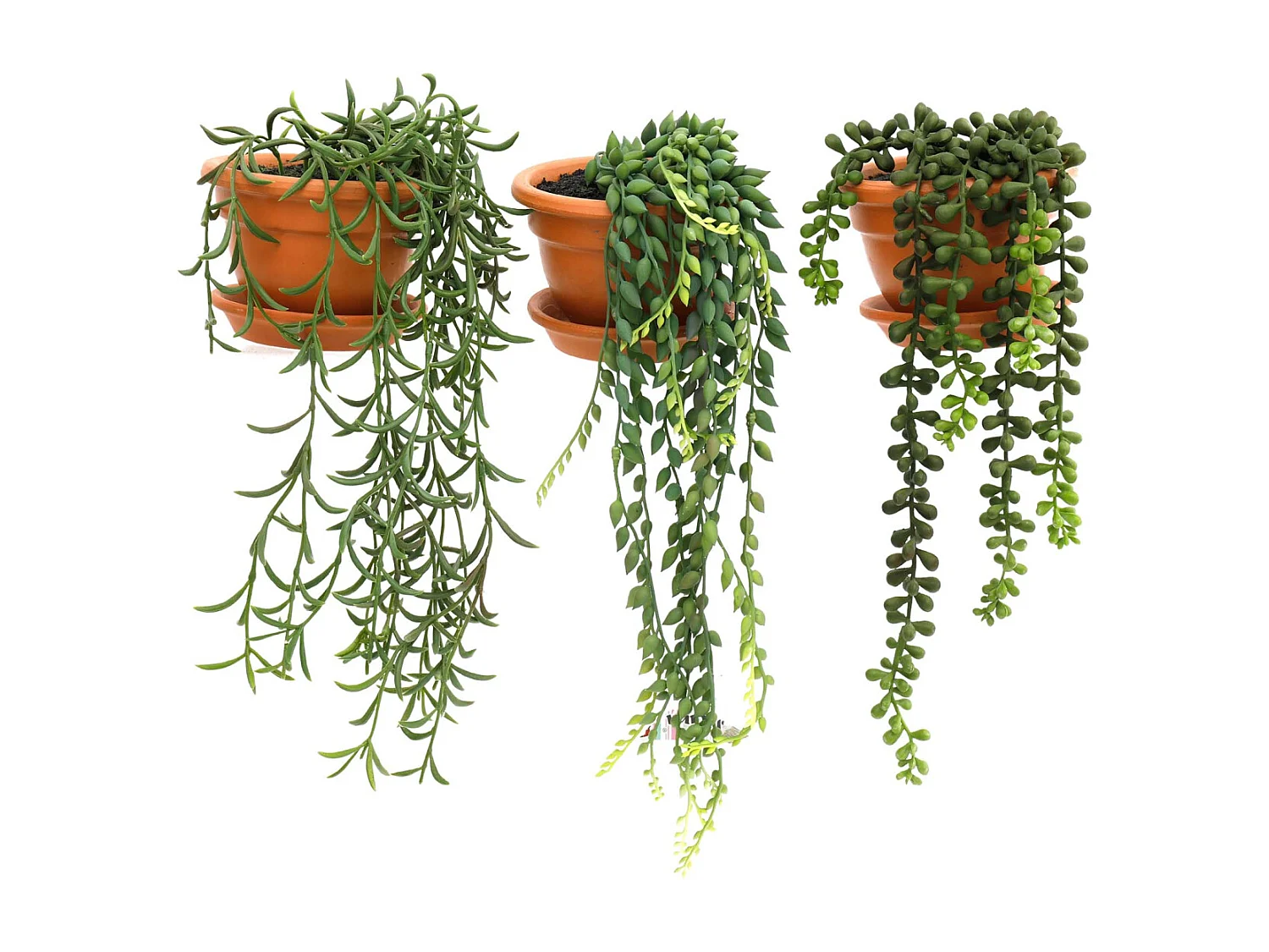Plantes artificielles en pot terracotta (Lot de 3)