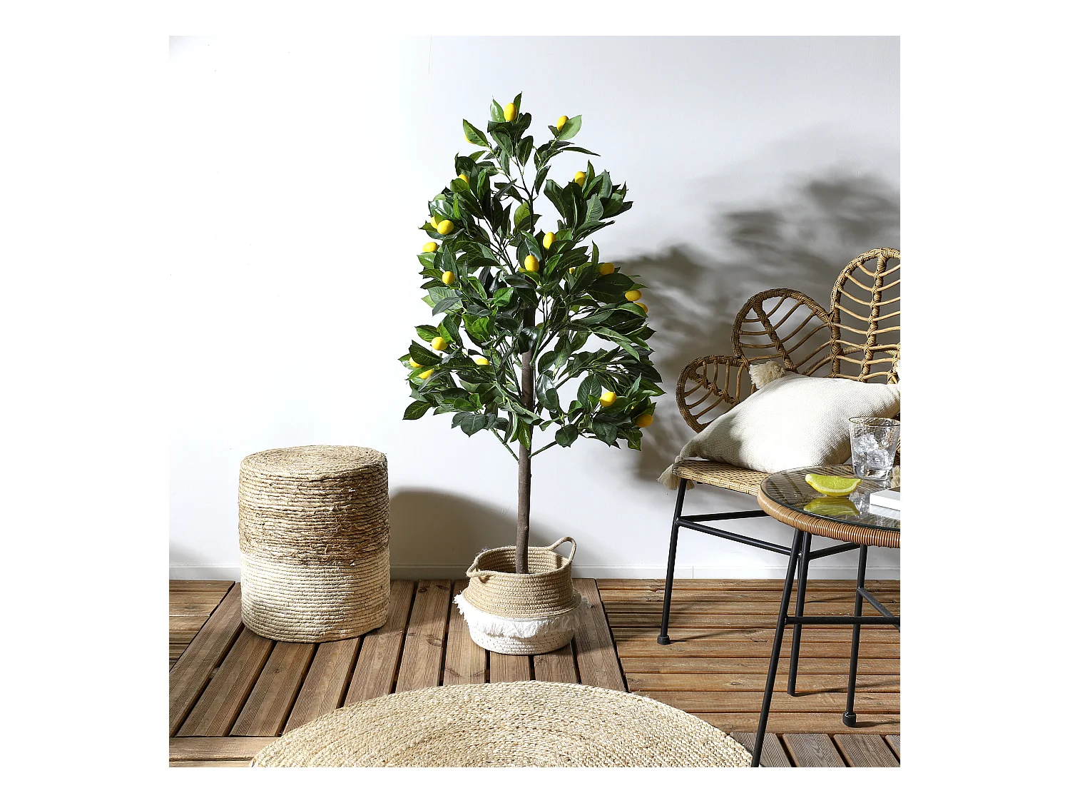 Plante Artificielle Citronnier 120c Vert, Jaune