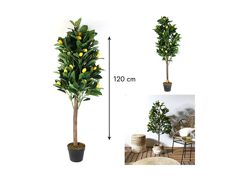 Plante Artificielle Citronnier 120c Vert, Jaune