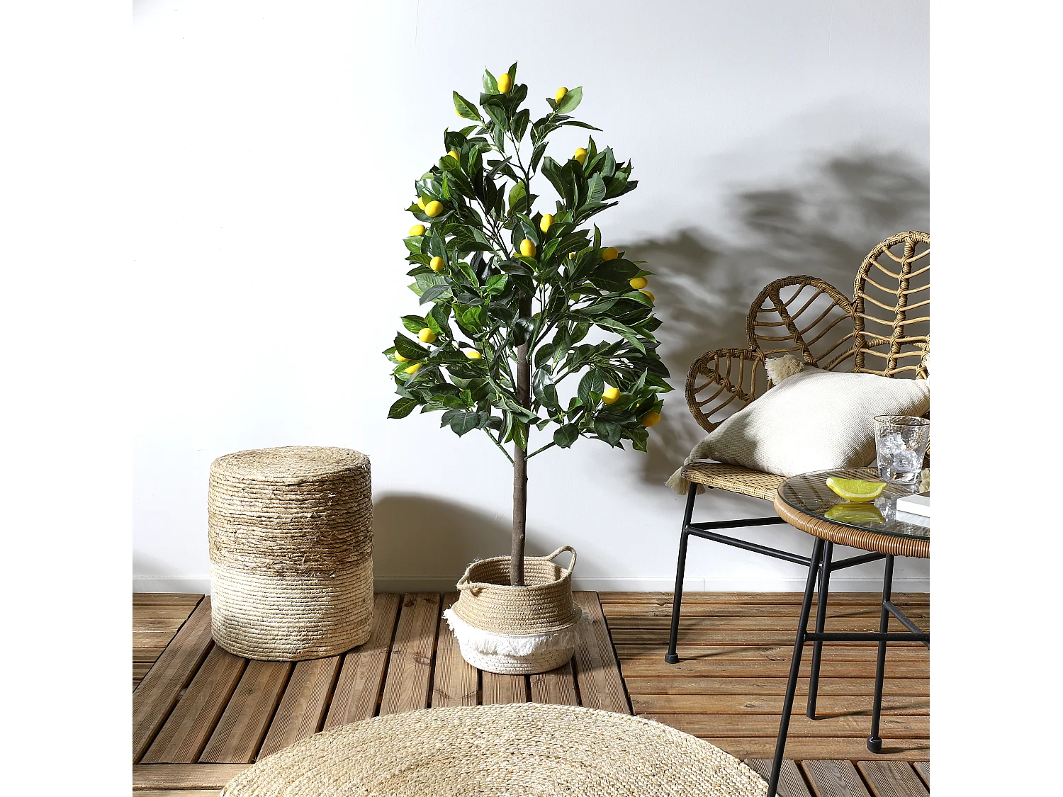 Plante Artificielle Citronnier 120c Vert, Jaune