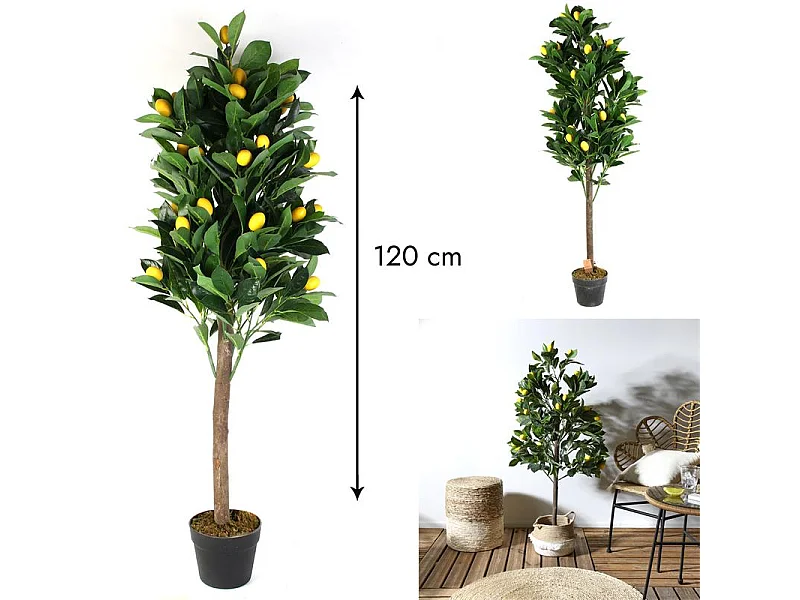 Plante Artificielle Citronnier 120c Vert, Jaune
