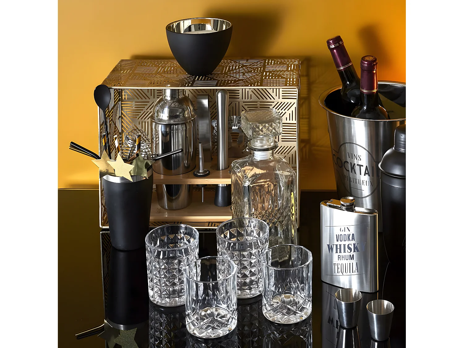 Lot de 4 Pailles Inox "Goupillon" 22cm Multicolore