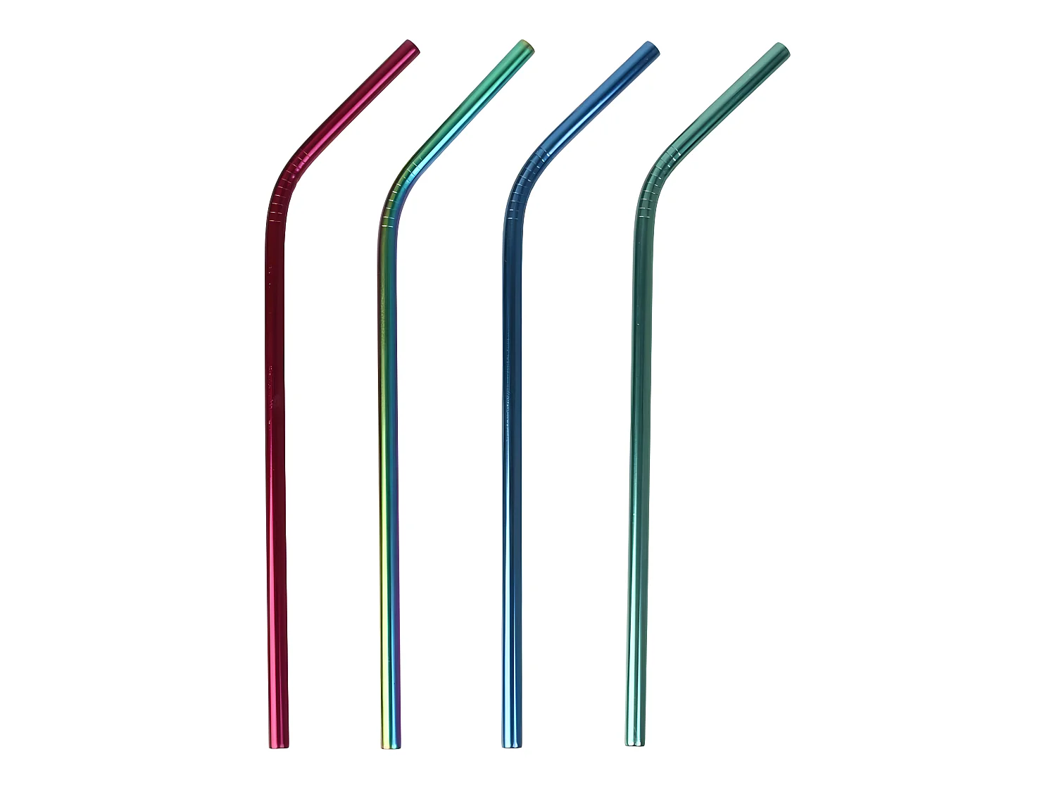 Set de 4 pailles en inox coloré avec goupillon
