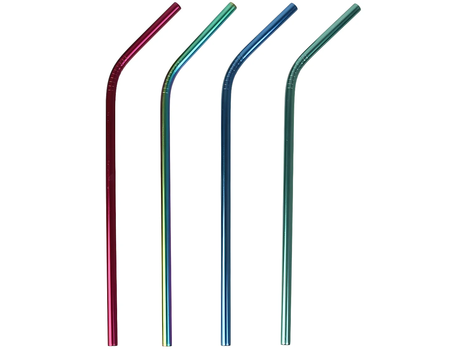 Lot de 4 Pailles Inox "Goupillon" 22cm Multicolore