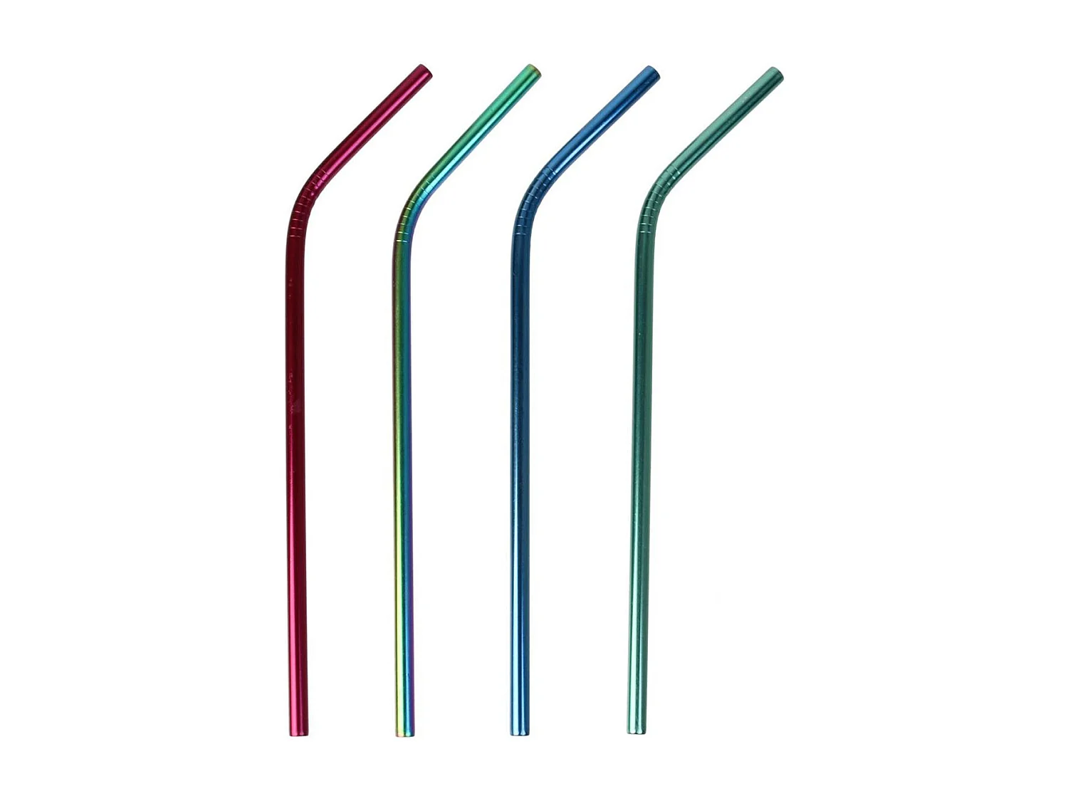 Lot de 4 Pailles Inox "Goupillon" 22cm Multicolore