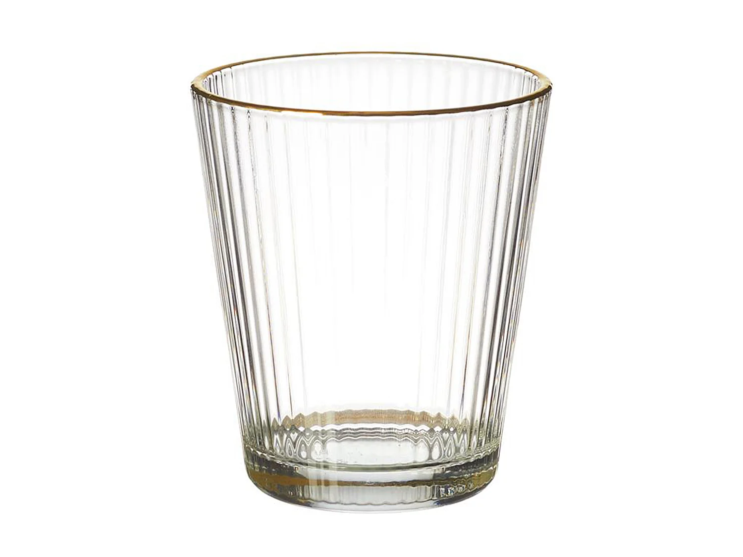 Lot De 6 Verres Stries Liseret Gold 35cl Transparent, Or