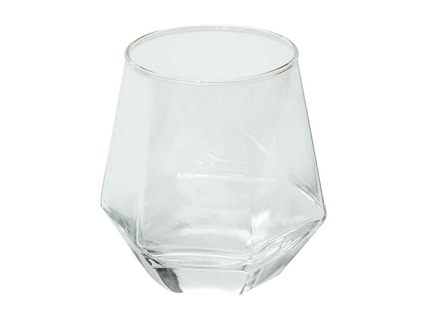 Lot De 6 Verres Forme Diamant 30cl Transparent, Or