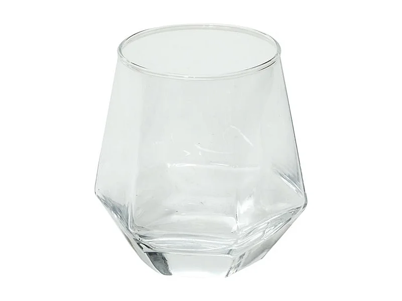 Lot De 6 Verres Forme Diamant 30cl Transparent, Or