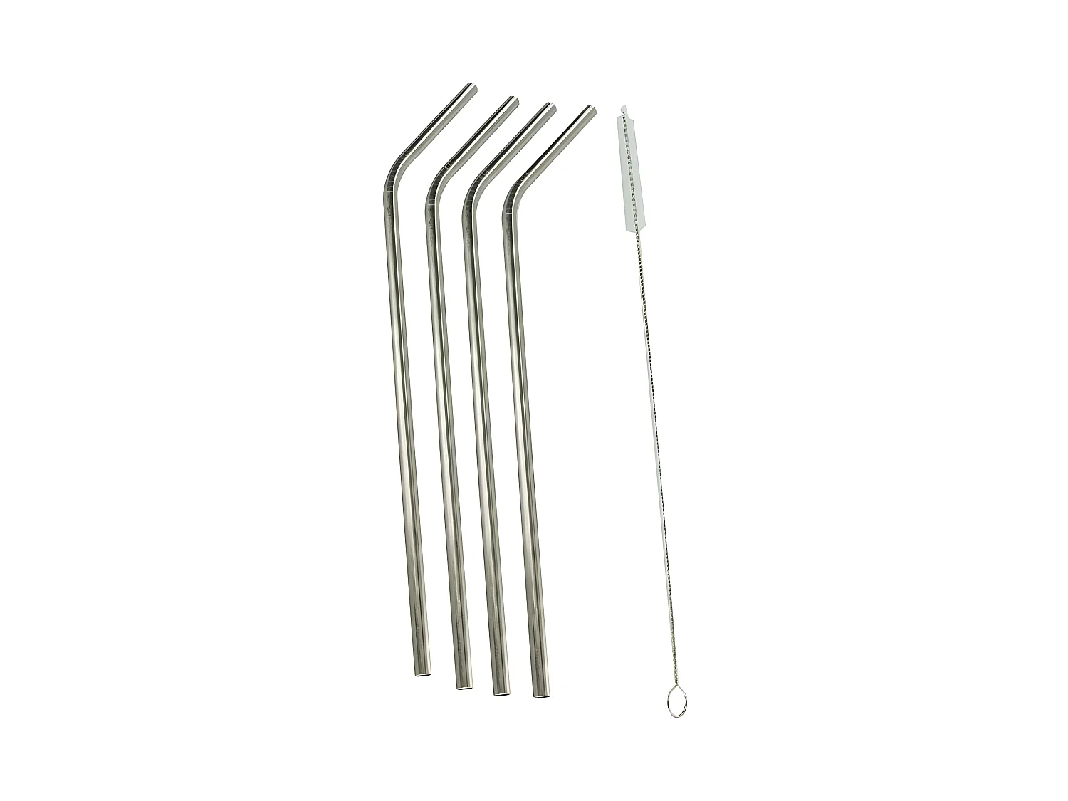 4 pailles en inox avec goupillon