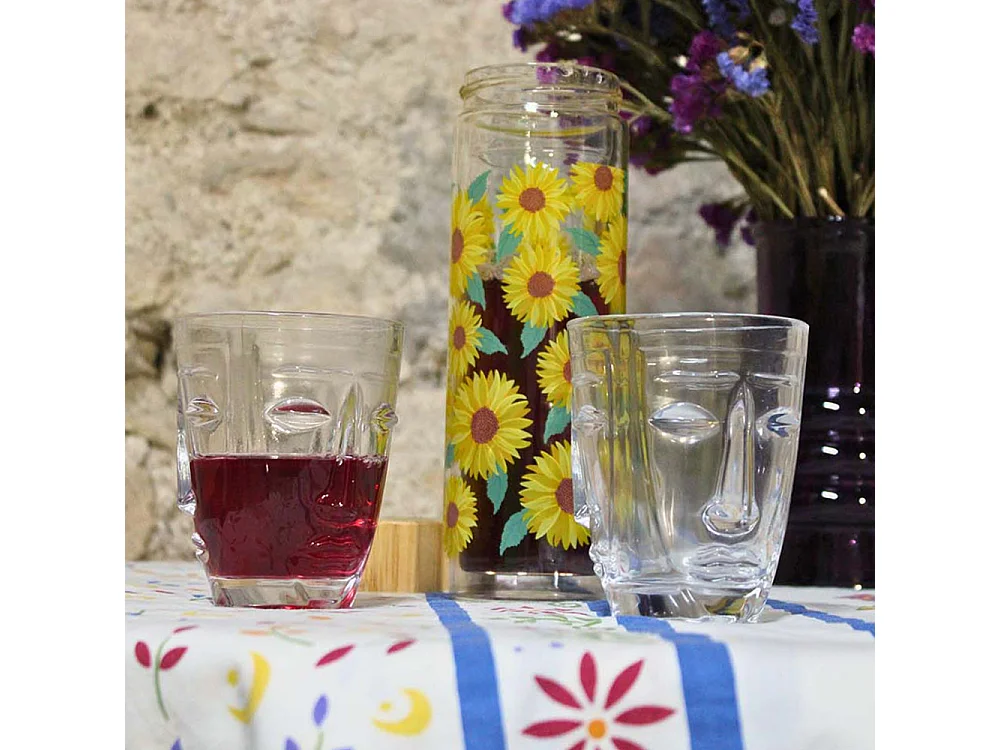 Verre à eau Visage transparent 8 x 10 cm Lot de 2