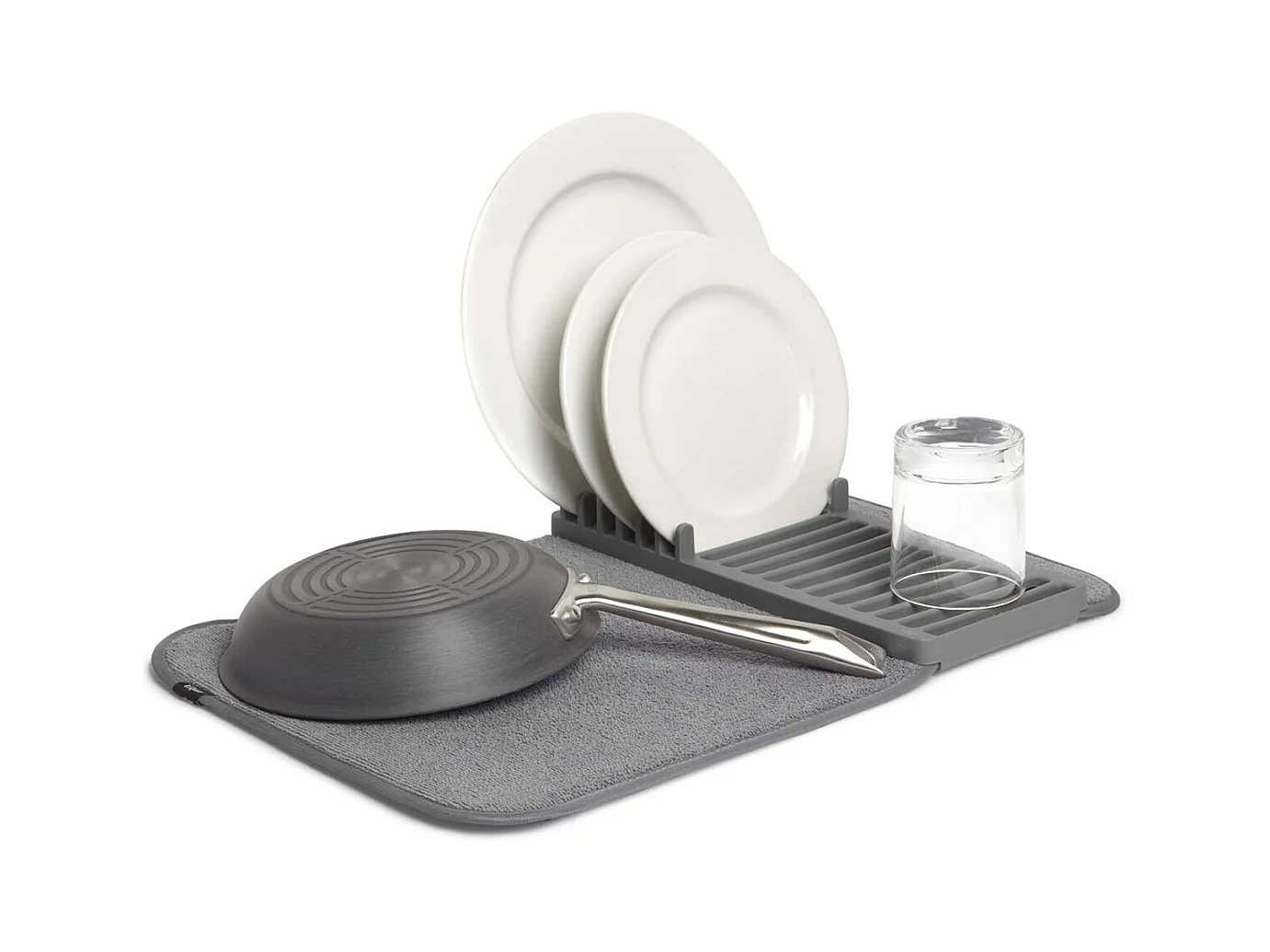 Tapis de séchage vaisselle pliable Udry mini Gris